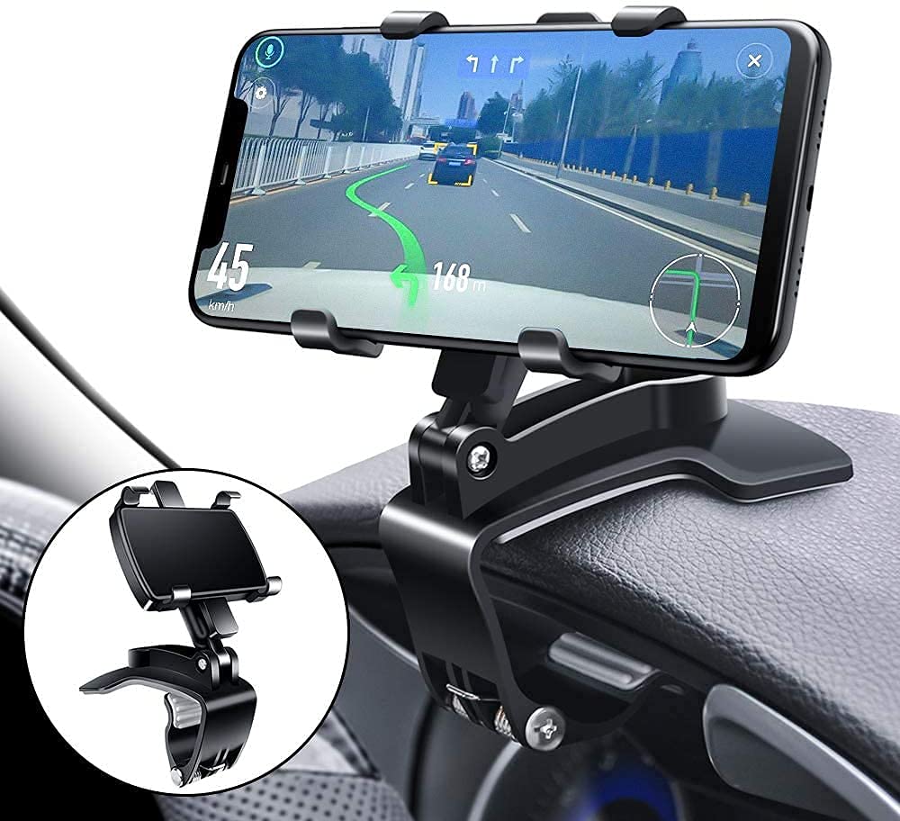 EYUVAA Car Phone Holder for Dashboard, 360 Degree Rotation Car Mobile Stand Compatible for All Smartphones (Black)