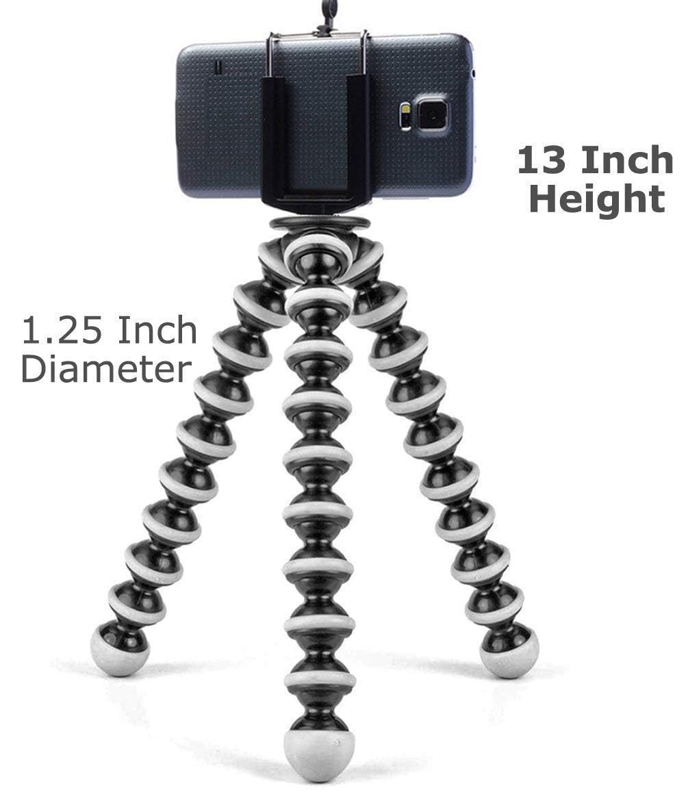 13-inch Gorilla Style Flexible Ball Tripod Stand for Mobile Phone, DSLR Camera