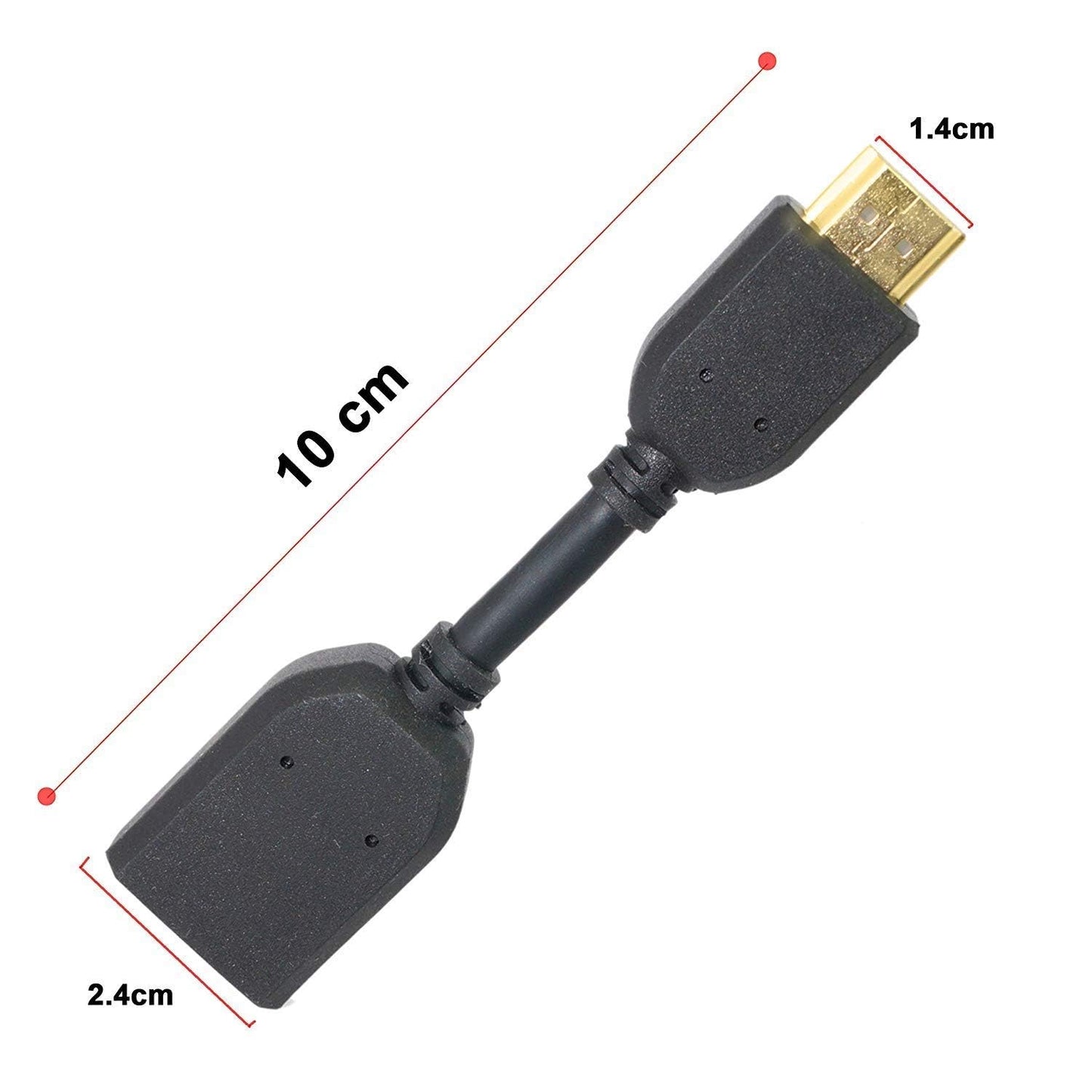 EYUVAA HDMI Male to Female Extension Cable Adapter for Computer, Desktop, Laptop, PC, Monitor, Projector, HDTV, Chromebook, Xbox and More (Black)