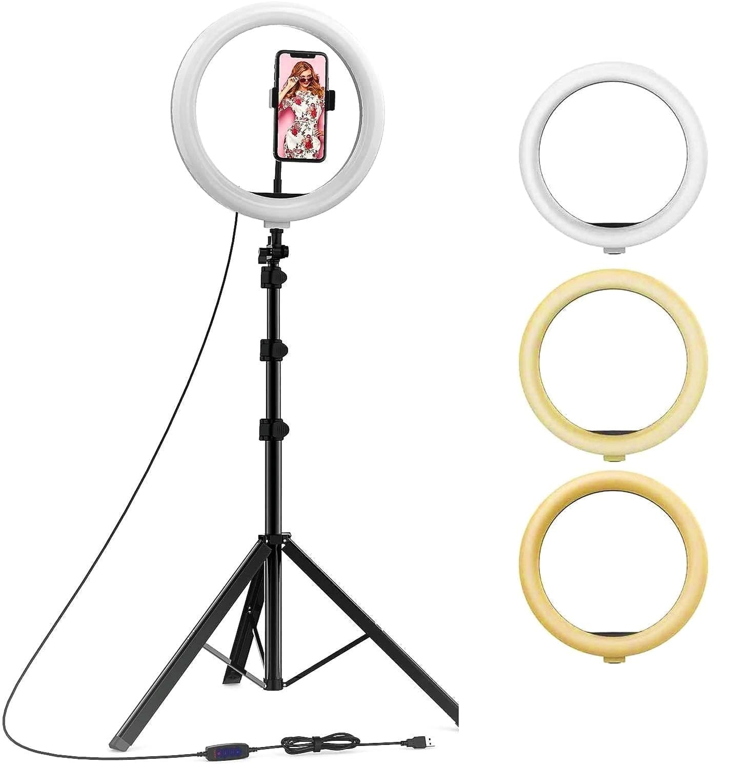12" Ring Light with 70" Tripod Stand with Remote & Phone Holder Kit
