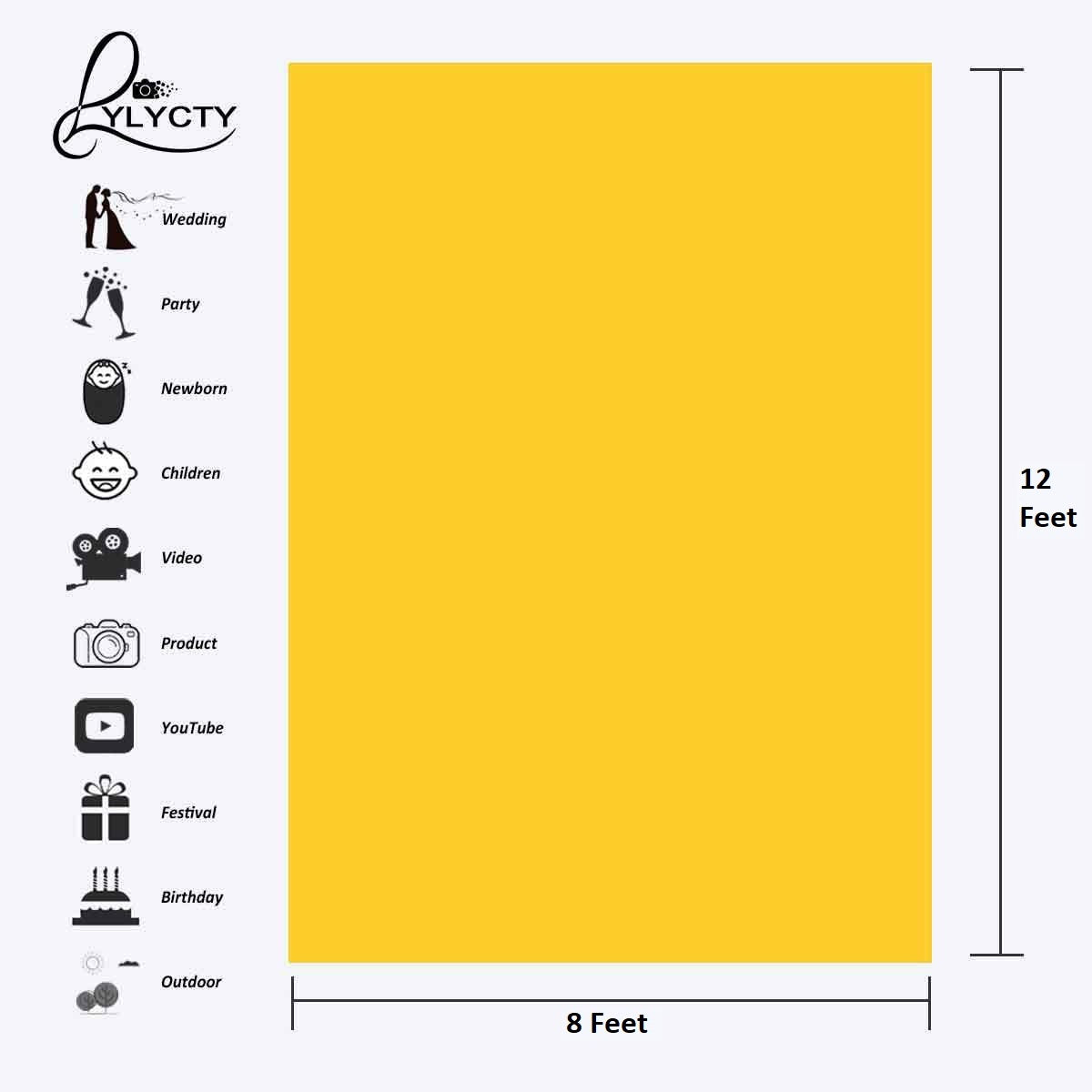 Lycra Wrinkle Resistant Yellow Screen Photography Background Cloth for Photoshoot Portrait Video Shooting (8x12 ft) (Yellow)