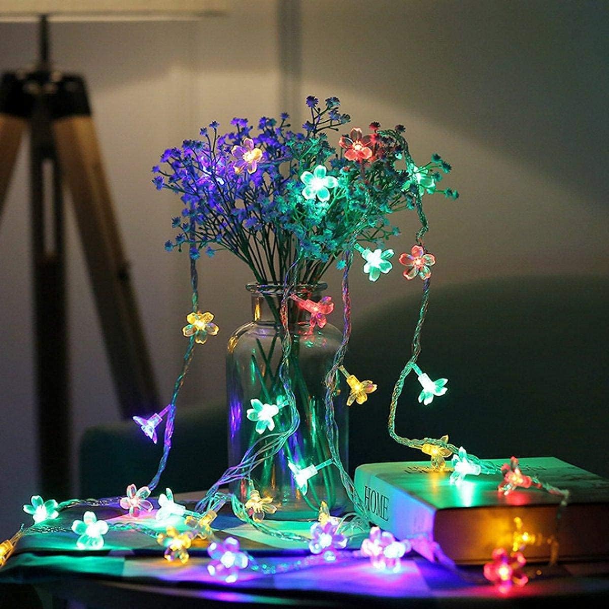 EYUVAA 16 LED Flower Lights for Home Decoration Waterproof Flower Fairy Lights, Flexible Flower Decorative Lights, Flower Lights for Pooja Room, Diwali Lights, Festival (14 Feet, Multicolor)