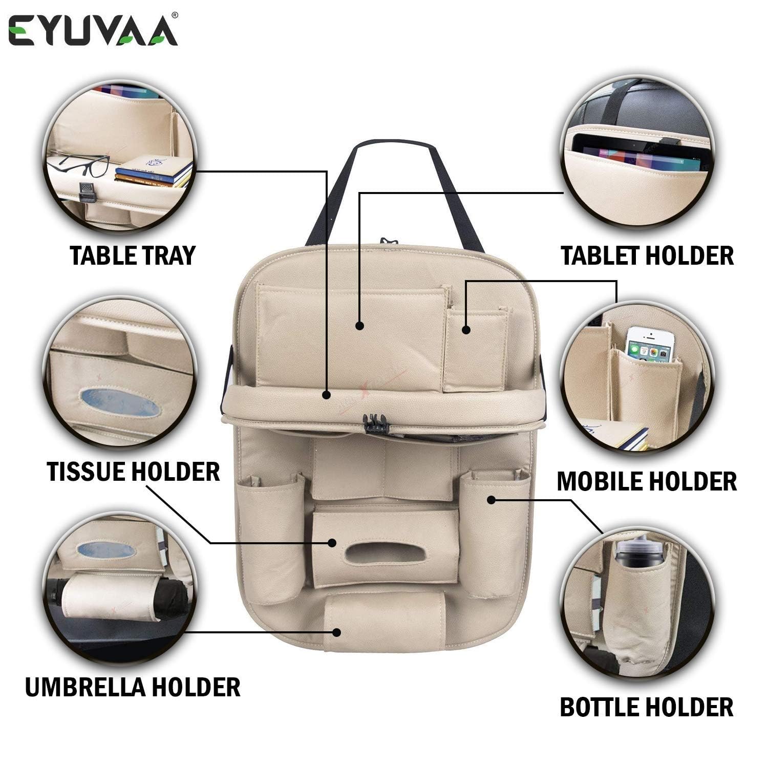 EYUVAA Car Trunk Organizer, Backseat Hanging with 8 Pockets, Super Cap –  Eyuvaa