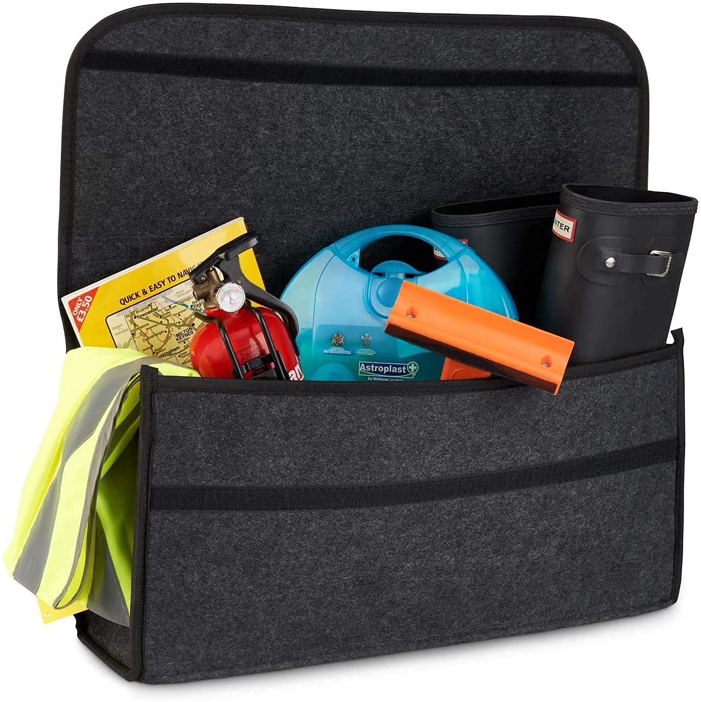 EYUVAA  Car Trunk Organizer Heavy-Duty Tool Space Saver Car Backseat Tool Storage Bag (Dark Grey)
