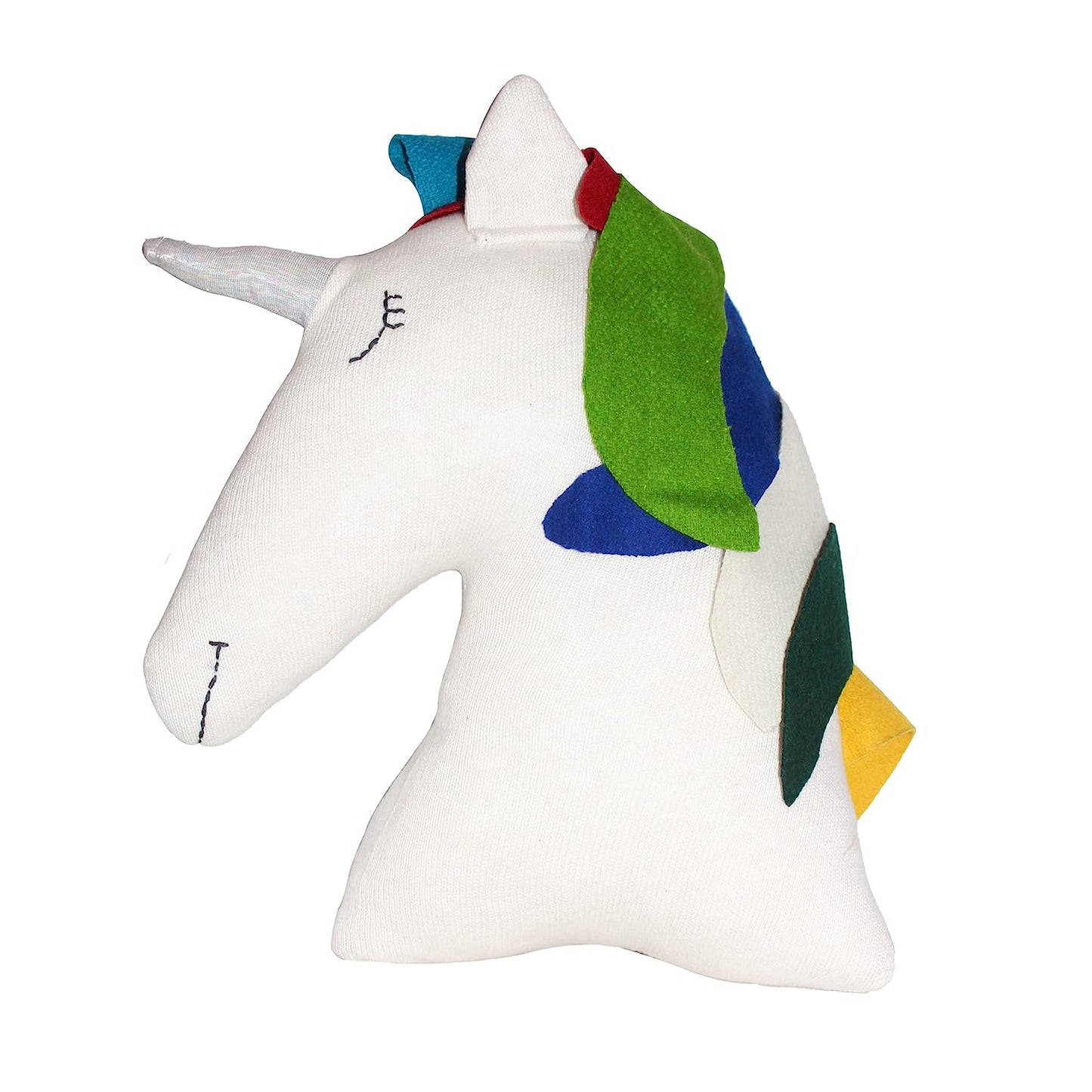13.5 inches Unicorn Plush Soft Toys & Pillow for Kids (White Colorful)