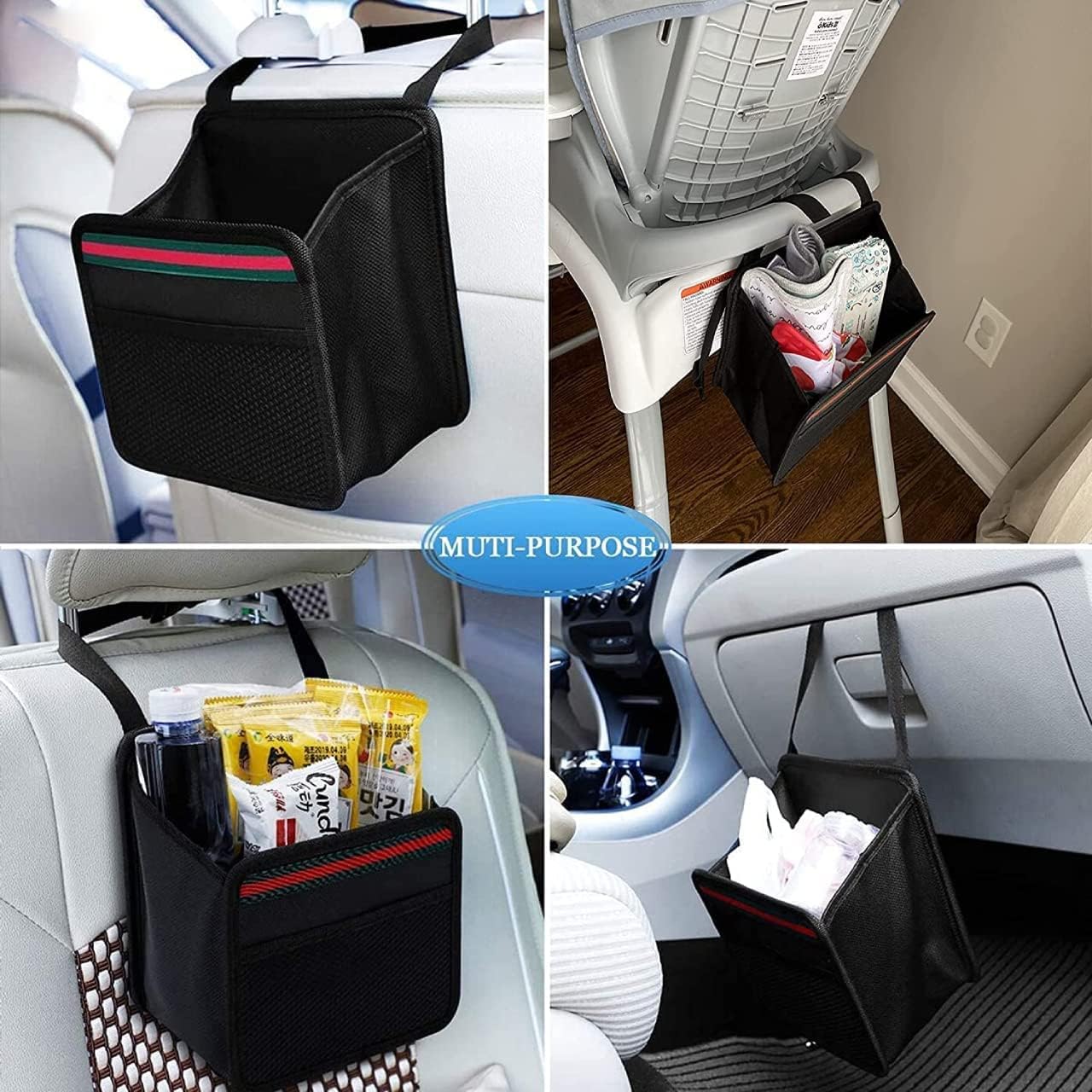 EYUVAA Car Organizer Back Seat,Hanging Premium Car Seat Organizer Waterproof Odorless Fabric Mini Trash Bag