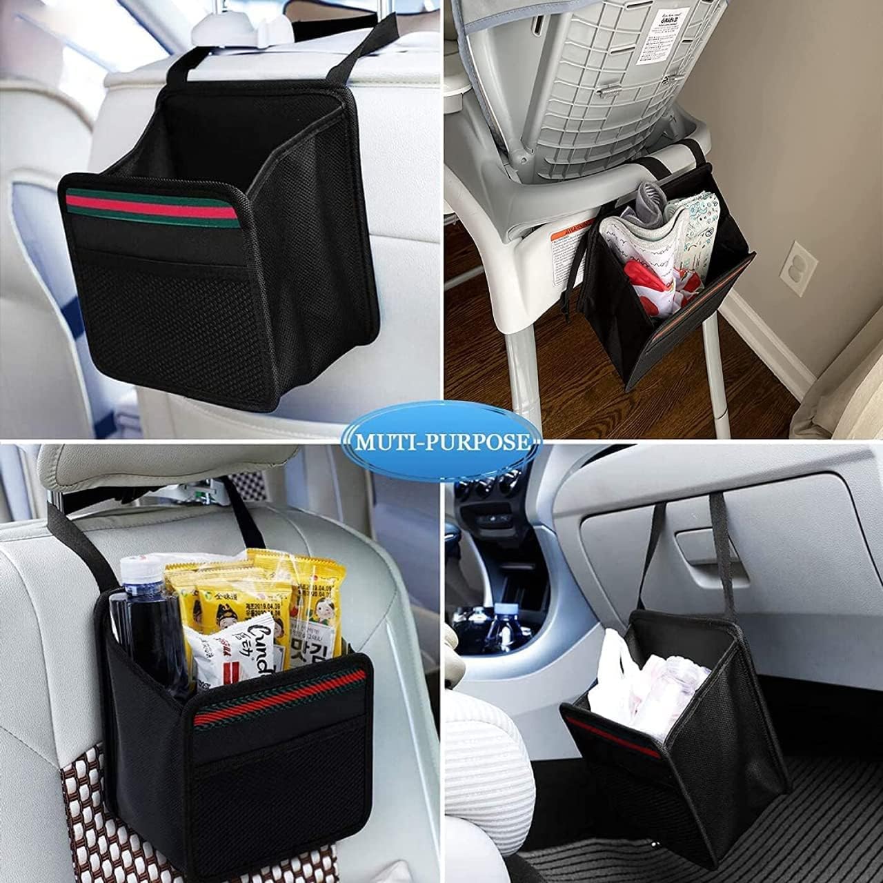 LXUNYI Car Organizer Back Seat, 2 Pack Waterproof Pu Leather Car