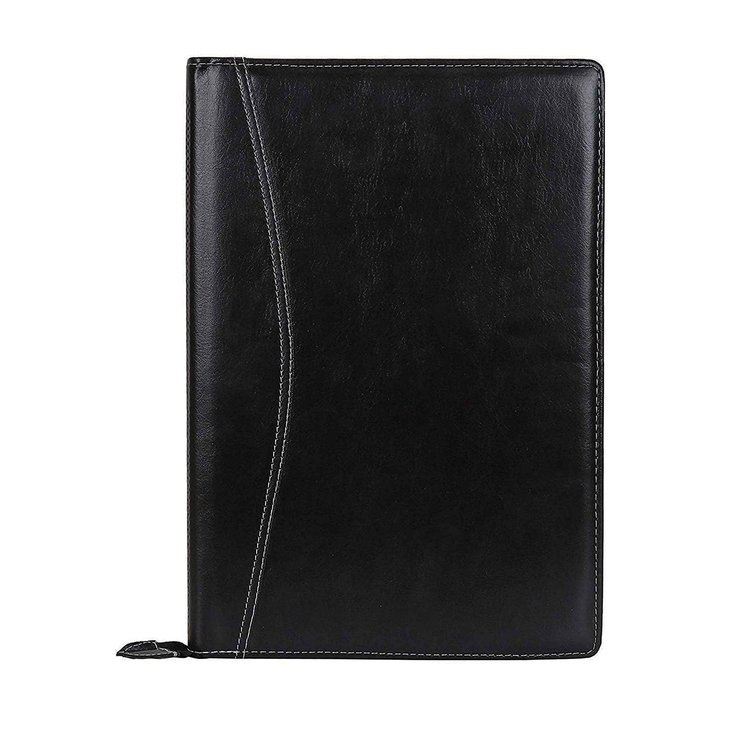 EYUVAA PU Leather B4 File Folder Zip Closer with 20 Sleeve,File for Certificates 4 Pockets & 2 Card Holder Portfolio File (Black)