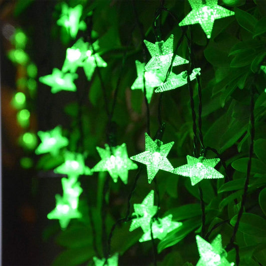 10 Mtr Star Shape LED String Lights Multi Color Fairy Lamp for Decoration (Green)