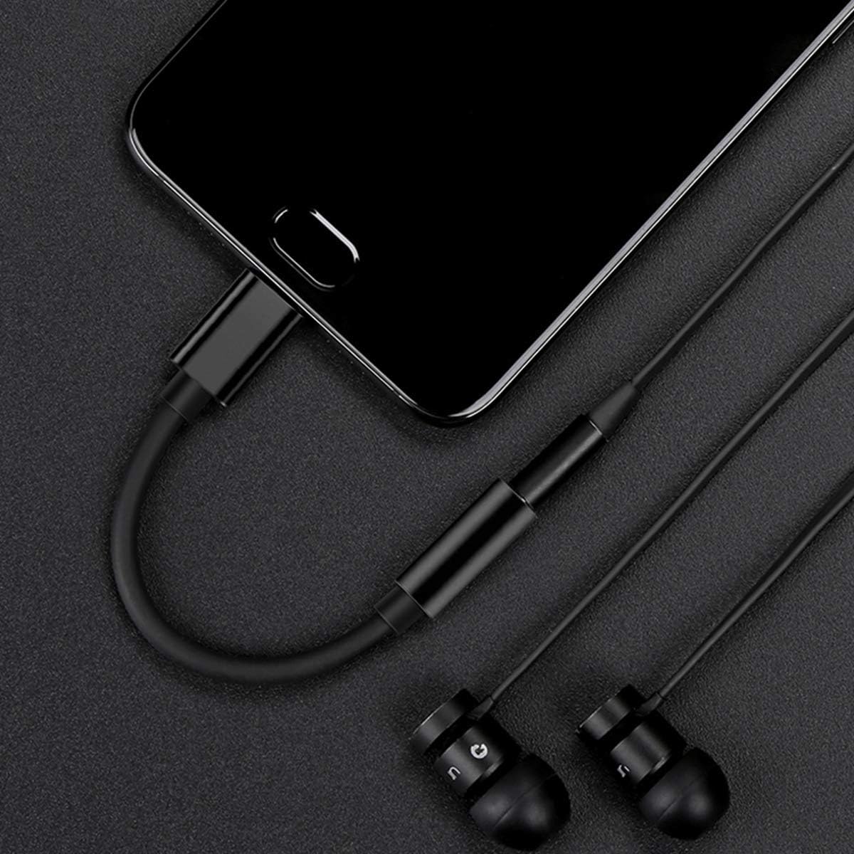 Type C to 3.5 mm Braided Flexible Headphone Jack Adapter for All Type-C Smartphones Compatible with OnePlus