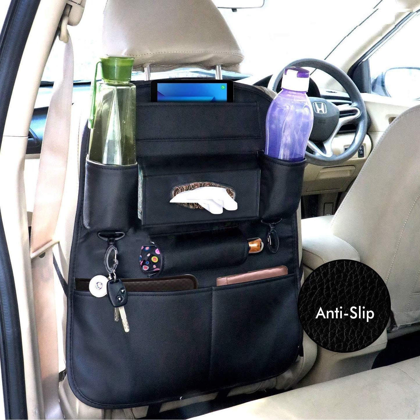 Multi Pocket Backseat Storage Car Back Seat Organizer (Black)
