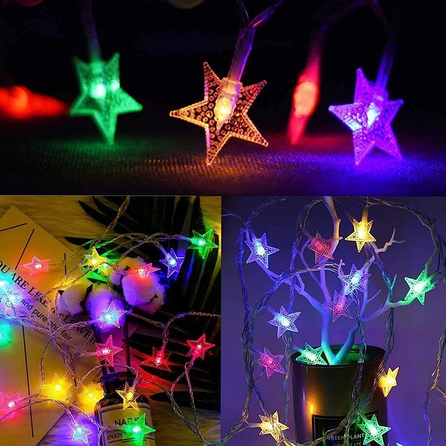EYUVAA RGB Star String Lights with 42 Star LED 20 Meter String Light for Decoration