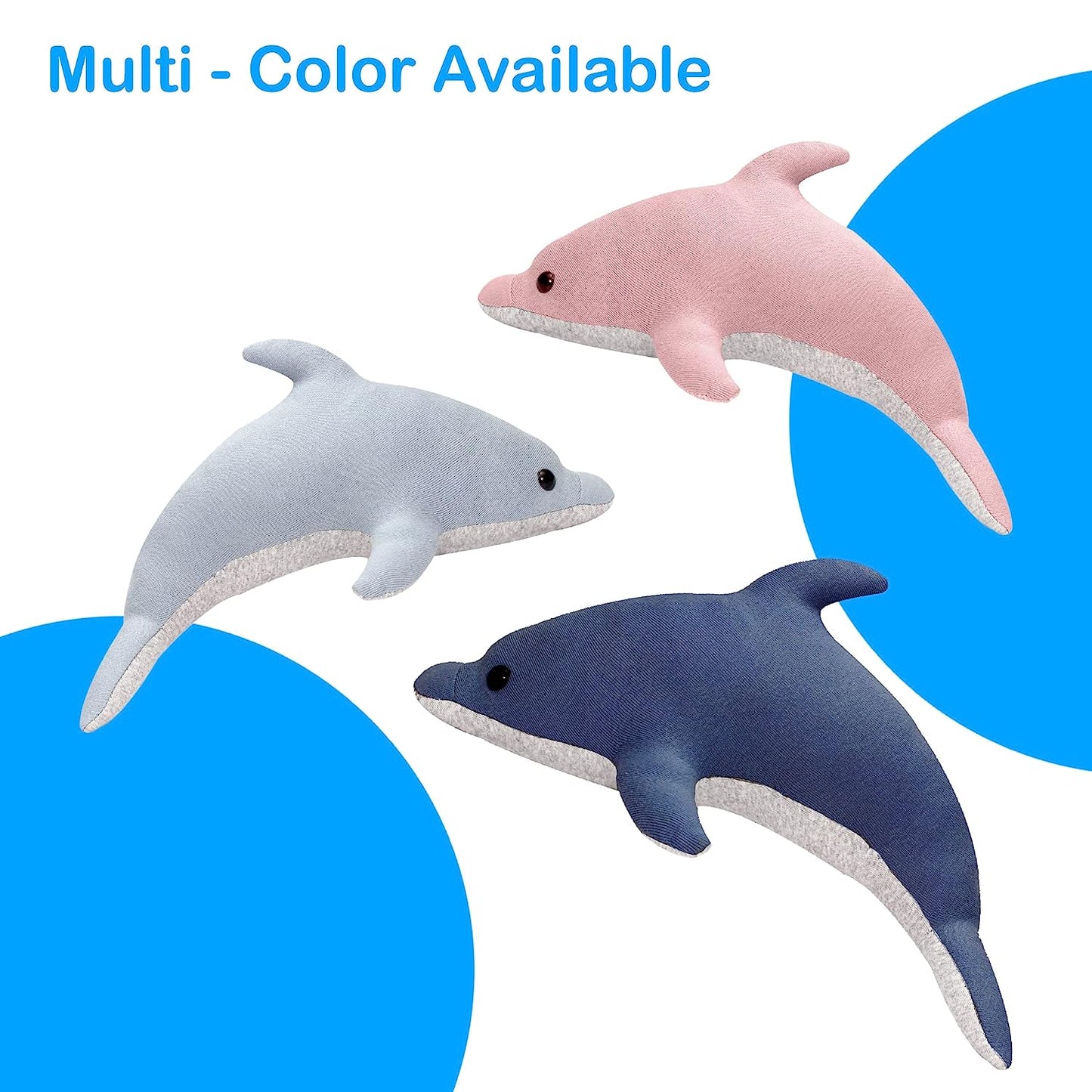 Dolphin Stuffed Animals Soft Toy with Cute Black Eyes for Kids (Pink)