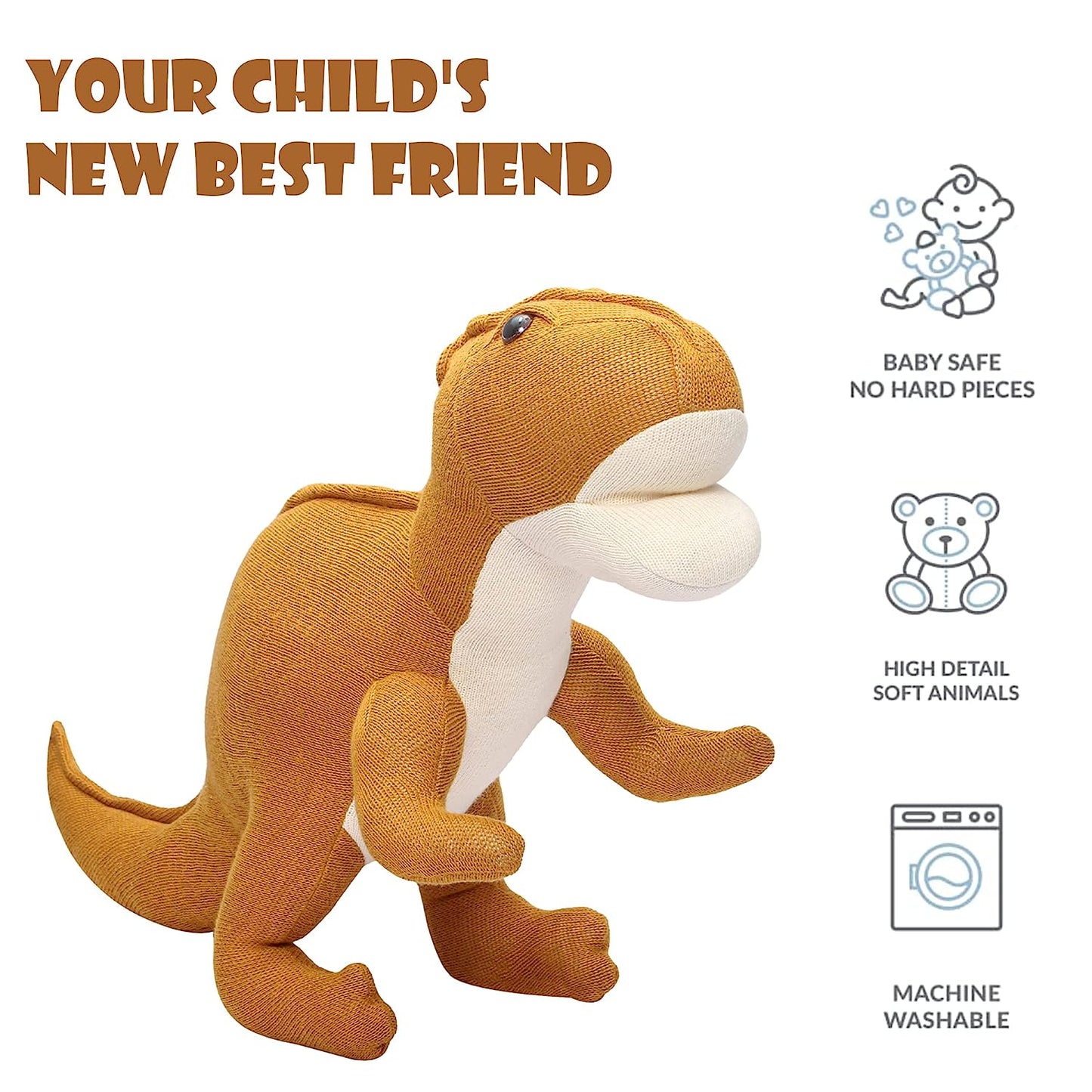 20 inches Dinosaur Plush Soft Toys for Kids (Mastered Gray)