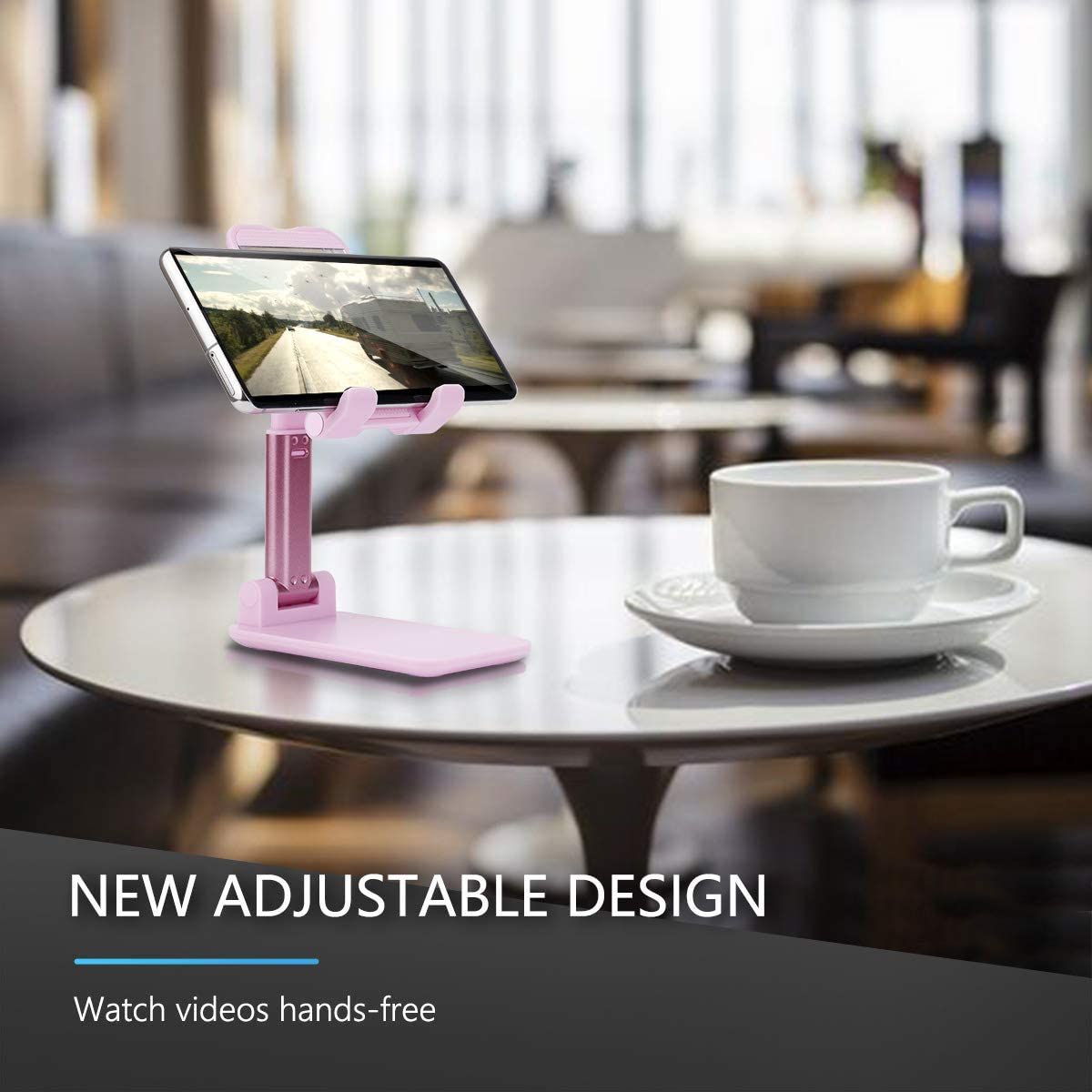 Premium Smart Foldable Mobile & Tablet Stand Universal Phone Holder (Pink)