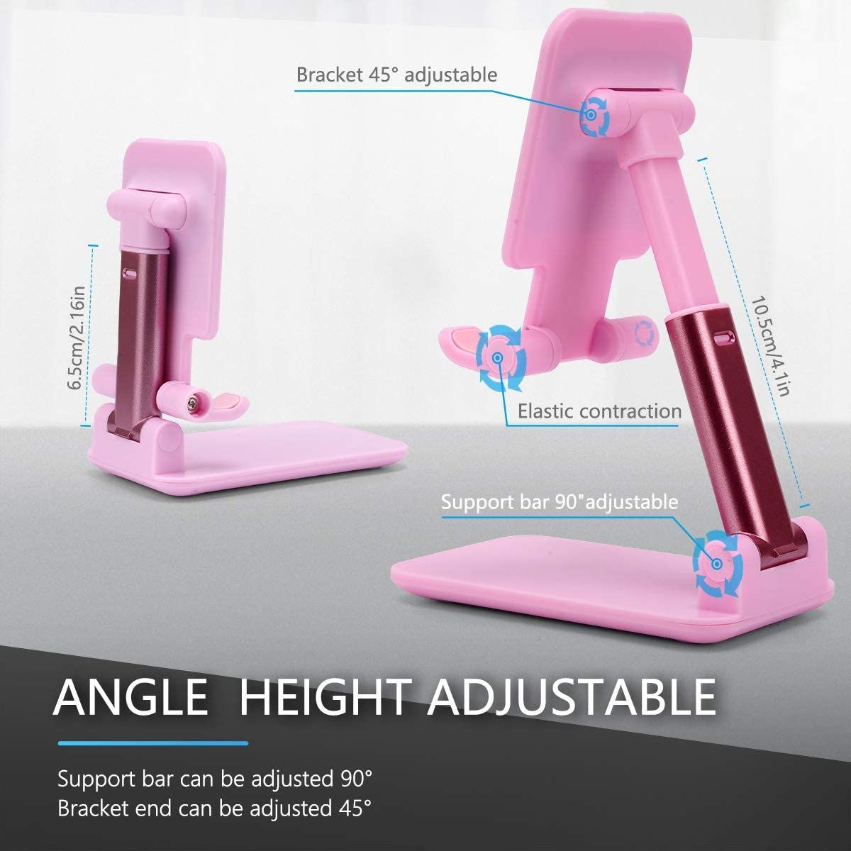 Premium Smart Foldable Mobile Tablet Stand Universal Phone Holder (Pink)
