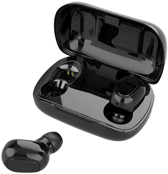Bluetooth True Wireless Earbuds with Charging Box (TWS, Black)