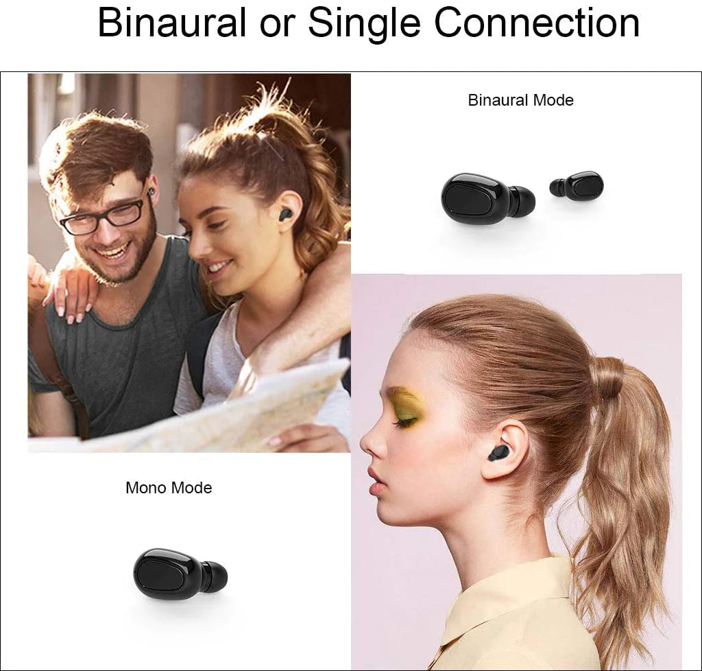 Bluetooth True Wireless Earbuds with Charging Box (TWS, Black)