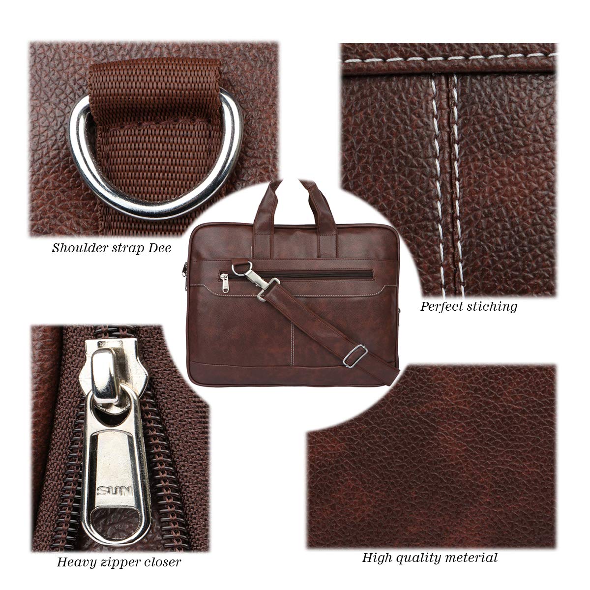 EYUVAA PU Leather Laptop Bag & Tablet Shoulder Sling Office Bag for Men & Women Bag for Office
