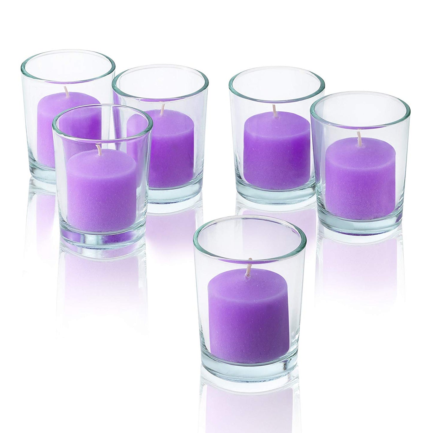 Wax Votive Candles 8 Hours Burning Unscented Ideal for Birthday Aromatherapy Party Candle Gardens & Home Décor (Set of 12,Purple)