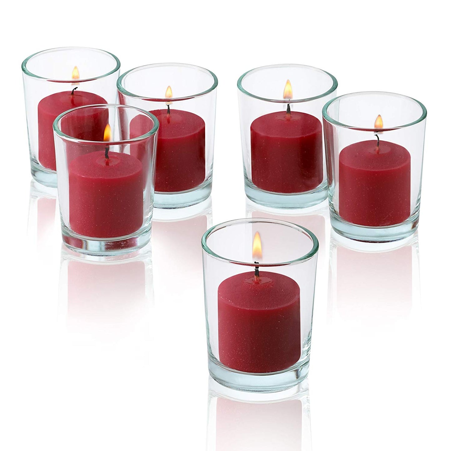 Wax Votive Candles 8 Hours Burning Unscented Ideal for Birthday Aromatherapy Party Candle Gardens & Home Décor (Set of 12, Red)