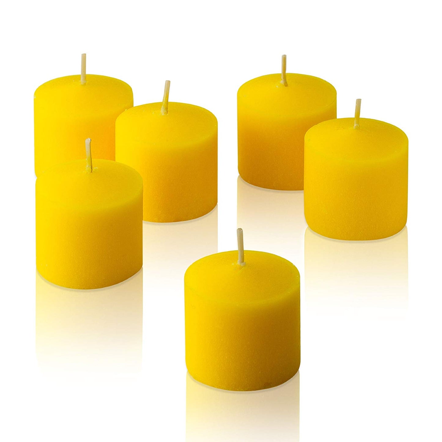 Wax Votive Candles 8 Hours Burning Unscented Ideal for Birthday Aromatherapy Party Candle Gardens & Home Décor (Set of 12, Yellow)